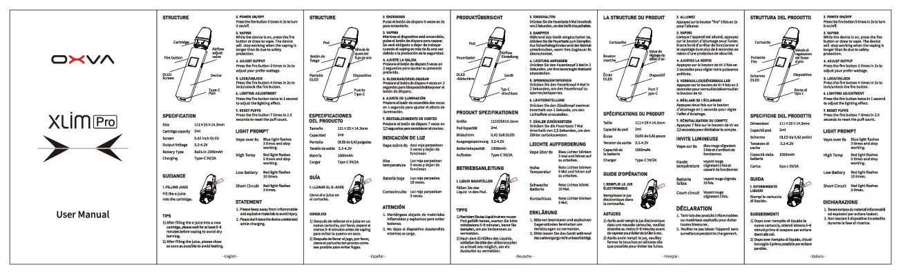 oxva xlim pro bedienungsanleitung deutsch​
